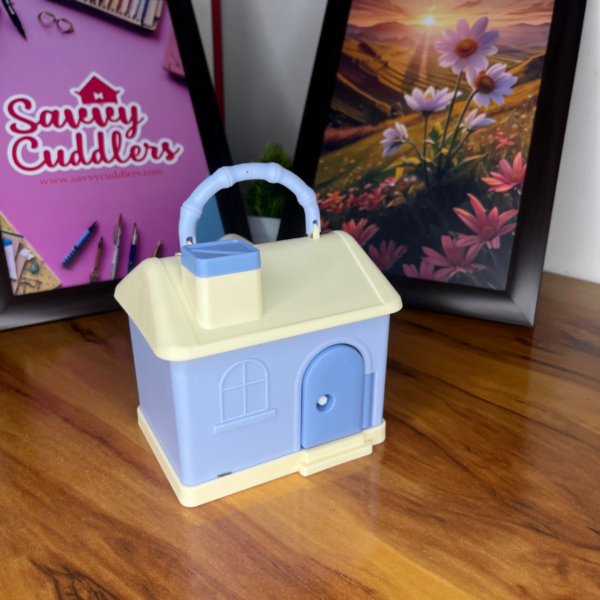 House Shaped Piggy Bank in Blue Color