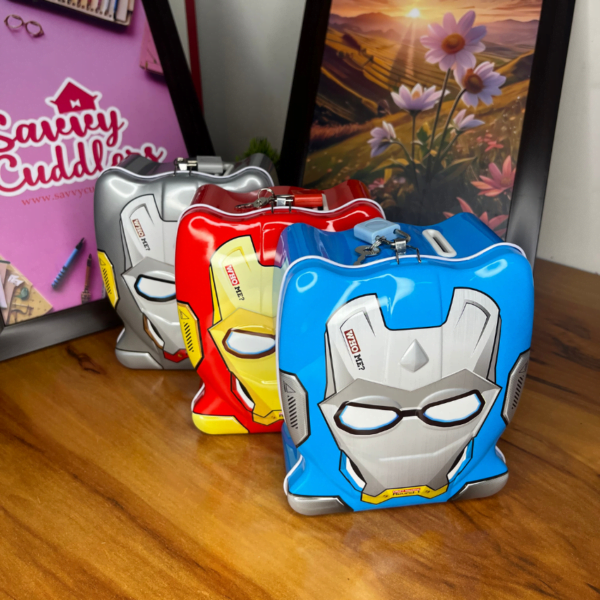 Avengers Stylish Piggy Bank With 3 different Color Red, Grey and Blue