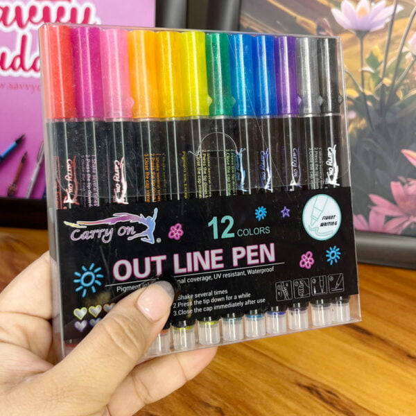 Carry on Outline Pen with Glitter ink (Pack of 12)