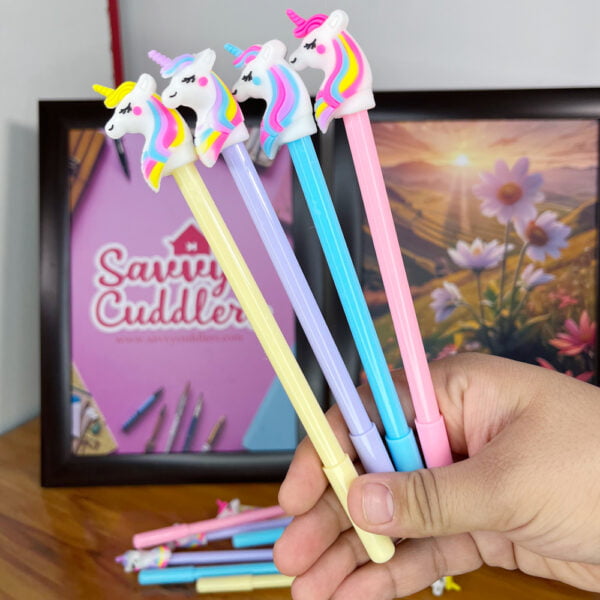 Unicorn Character Blue Ball Pen for kids 4 Colors